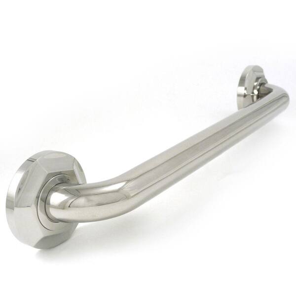 WingIts Platinum Designer Series 30 in. x 1.25 in. Grab Bar Hex in Polished Stainless Steel (33 in. Overall Length)