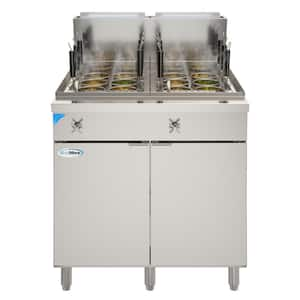 Commercial 22 Gal. Natural Gas Pasta Cooker with 12 Baskets and 140,000 BTU in Stainless Steel, ETL for Sanitation