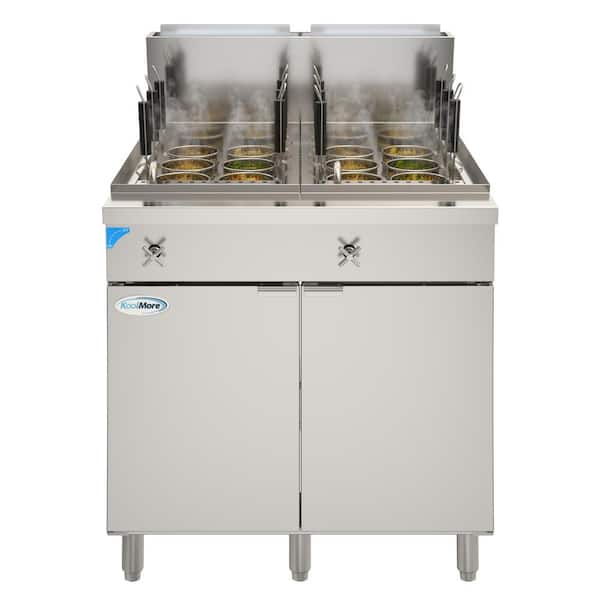 Koolmore Commercial 22 Gal. Natural Gas Pasta Cooker with 12 Baskets and 140,000 BTU in Stainless Steel, ETL for Sanitation