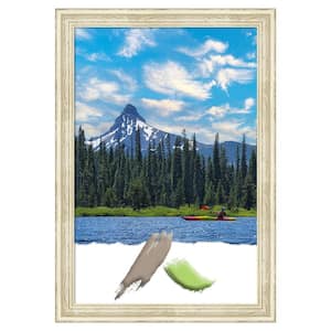 Country White Wash Wood Picture Frame Opening Size 24x36 in.