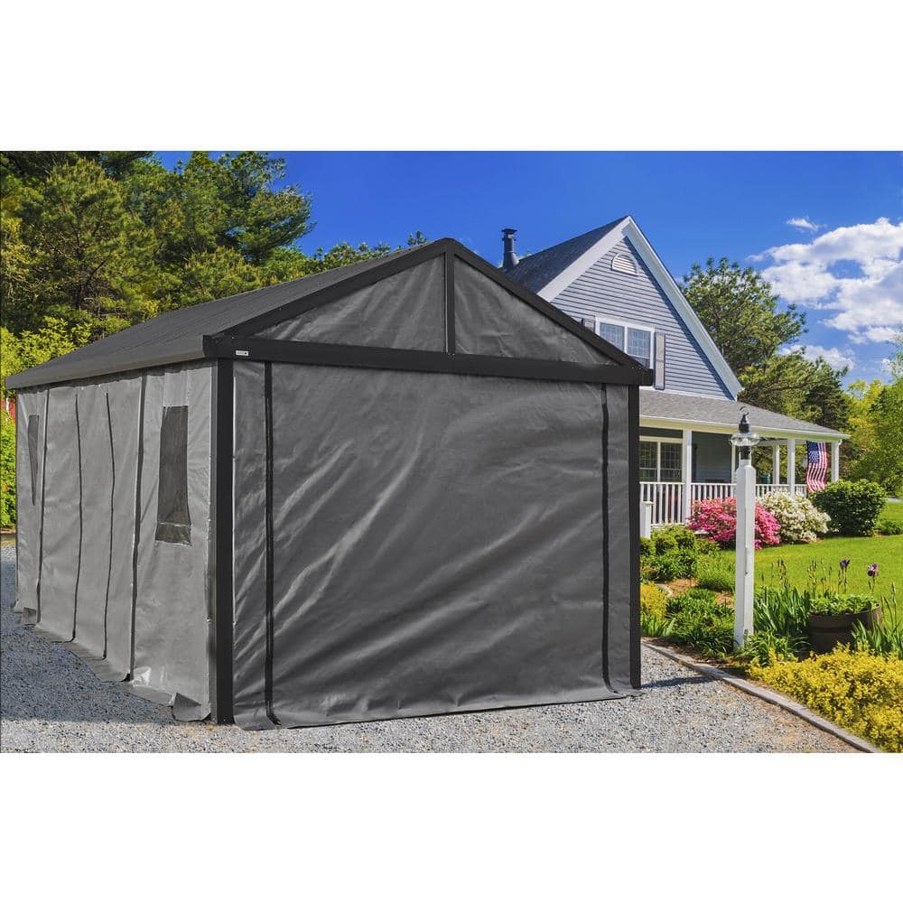 Samara 12' x 20' Dark Gray Aluminum and Steel Carport Kit