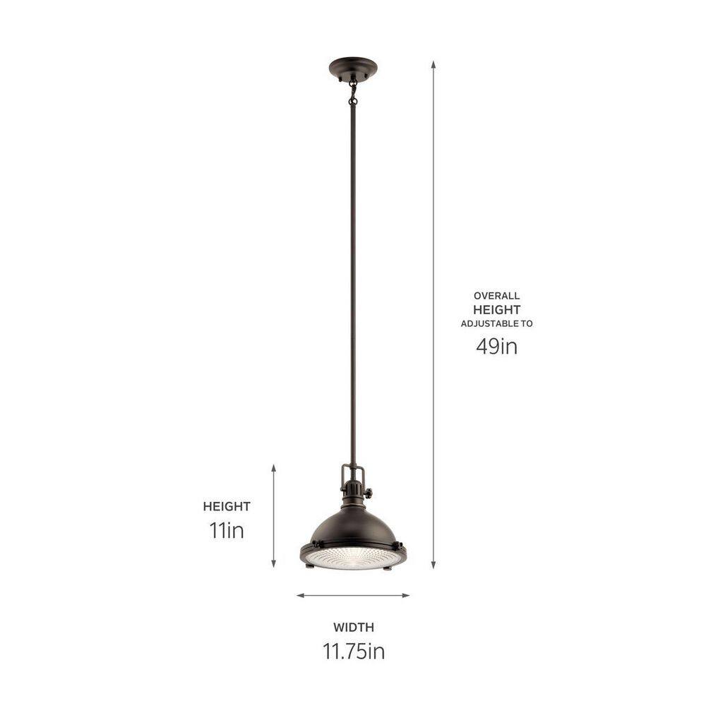 Hatteras Bay 11" Olde Bronze 1-Light Pendant with Glass Shade