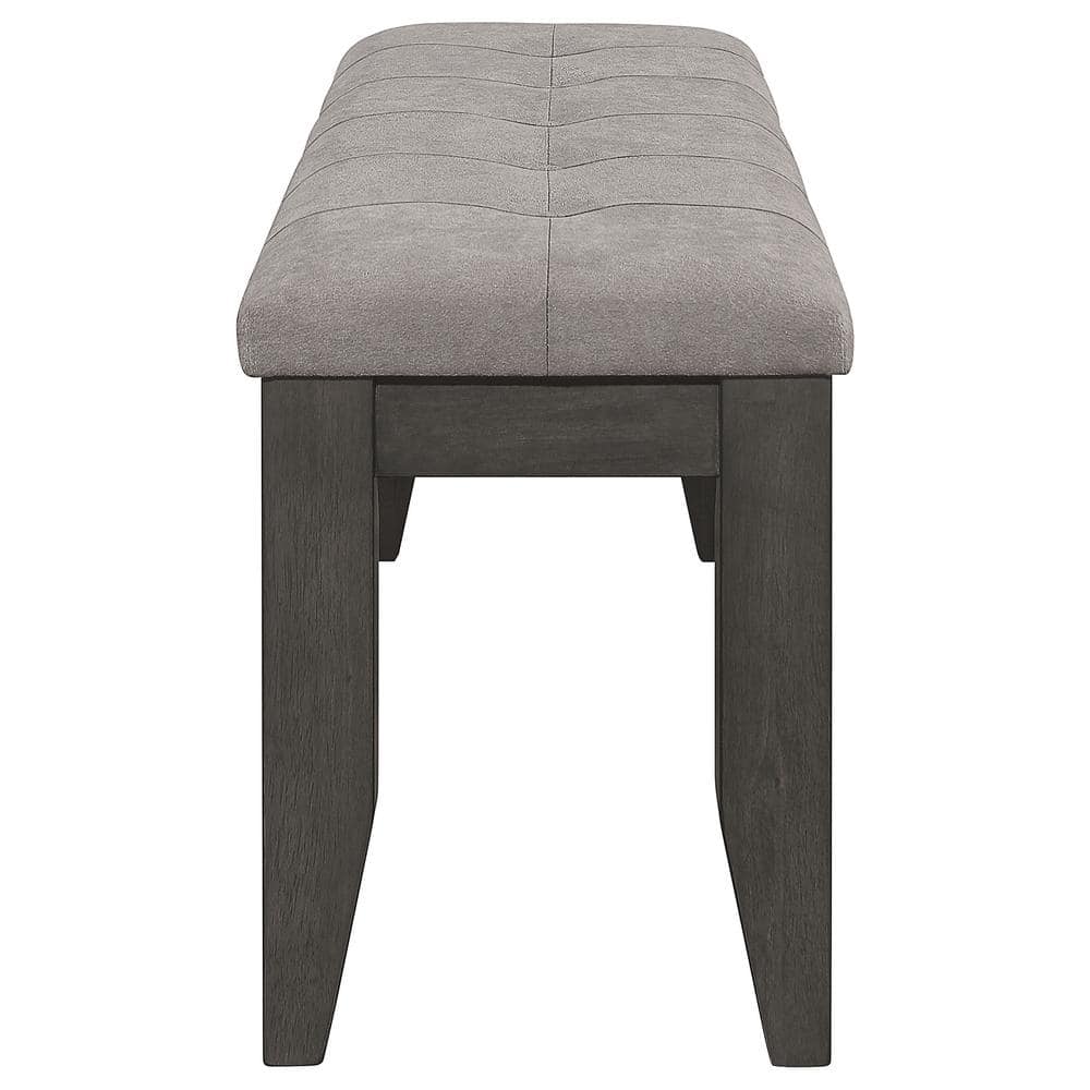 Gray Transitional Wood Bench with Padded Cushion, 47"