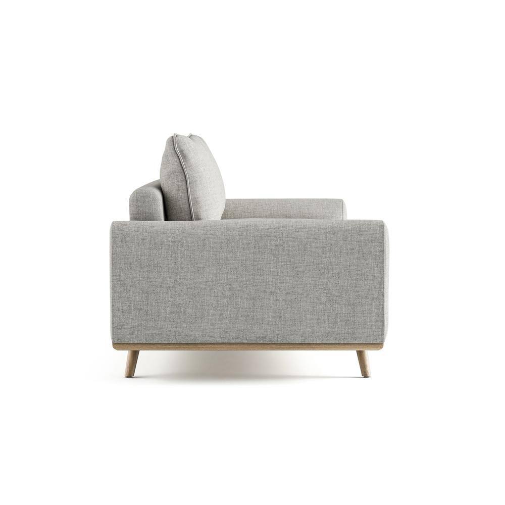 Oak Light Gray Cotton Blend Lawson Sofa with Removable Cushions