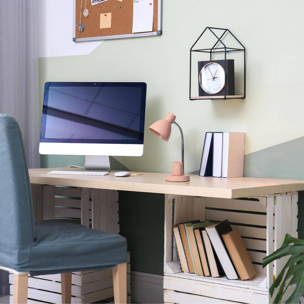 16.22 Adjustable Metal Desk Lamp with Organizer, Pink Finish for Dorm or Office price history on PriceWatchPro