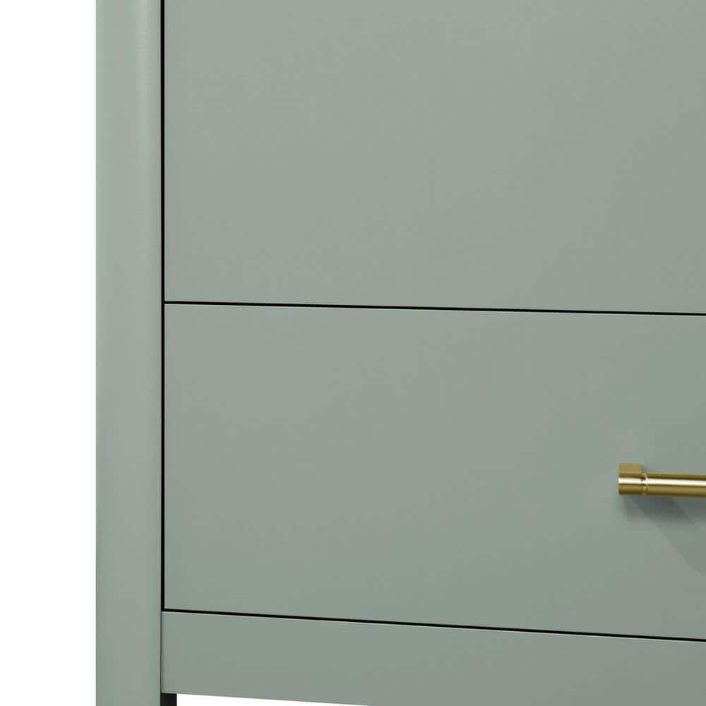 Sage Green Freestanding Bathroom Vanity with Engineered Marble Top