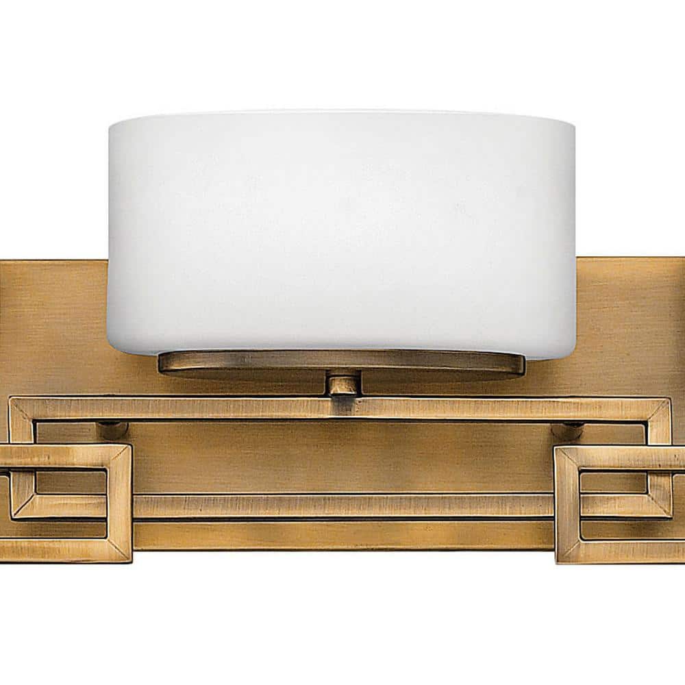 Brushed Bronze 5-Light Vanity Fixture with Etched Opal Glass Shades