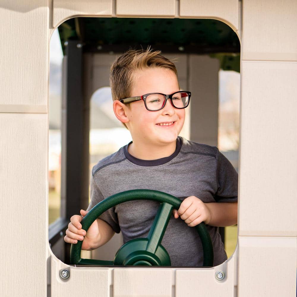 Lifetime Green and Gray Adventure Tunnel Playset with Clubhouse and Slide