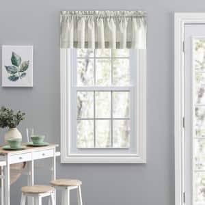 Plaza Stripe 15 in. L Polyester/Cotton Tailored Valance in Sage