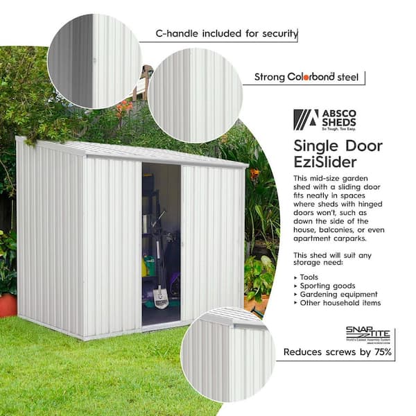 ABSCO EZI Slider 7 ft. W x 5 ft. D Metal Storage Shed in Surfmist
