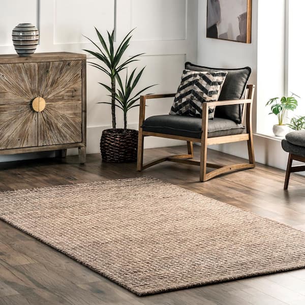 Melrose Checked Wool Brown 4 ft. x 6 ft. Area Rug