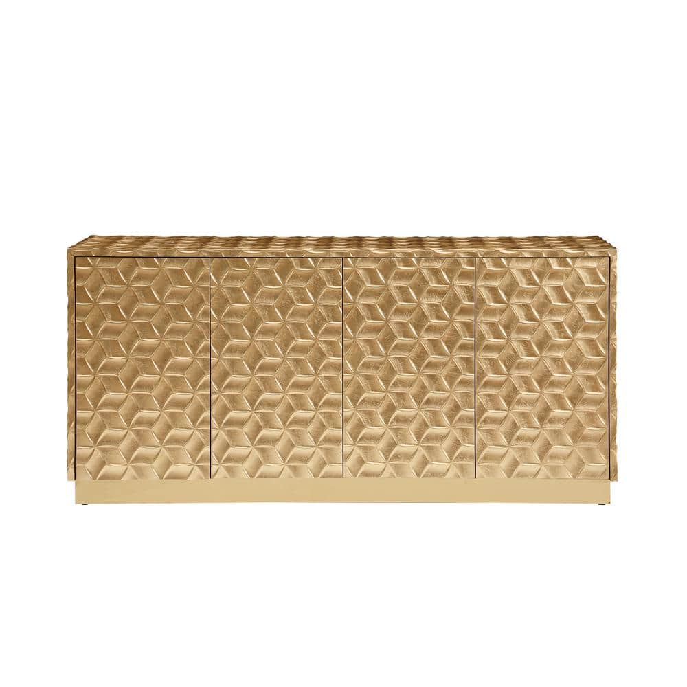Genova 65'' Gold Metallic Sheen Sideboard