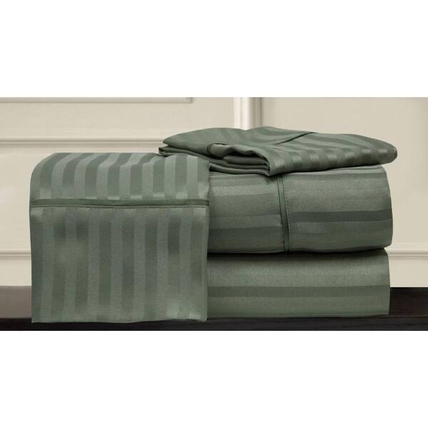 Pacific Coast Textiles Hotel Collection Woven Dobby Stripe Tea Microfiber King Sheet Set