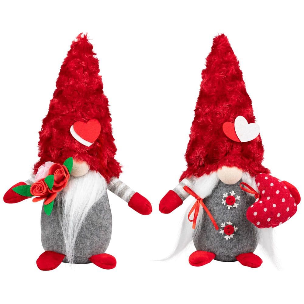 "Fuzzy Hat Valentine's Day Gnomes - 11.5"" - Red and Gray - Set of 2" price history on PriceWatchPro