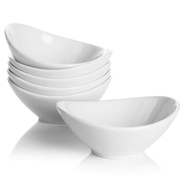 5 in. 6 oz. White Porcelain Small Serving Bowl, Ice Cream, Snack, Dipping, Side Dishe, Microwave and Dishwasher Safe