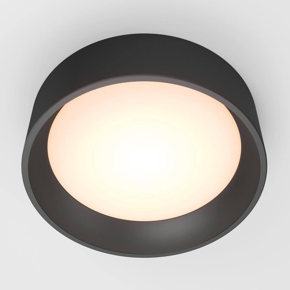Modern Matte Black LED Ceiling Light with Dimmable Remote Control
