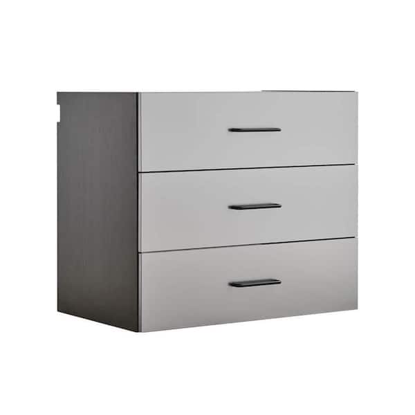 Asti Wood Wall Mounted Garage Cabinet in Gray with 3-Drawers (27.56 in. W x 31.97 in. H x 19.69 in. D)