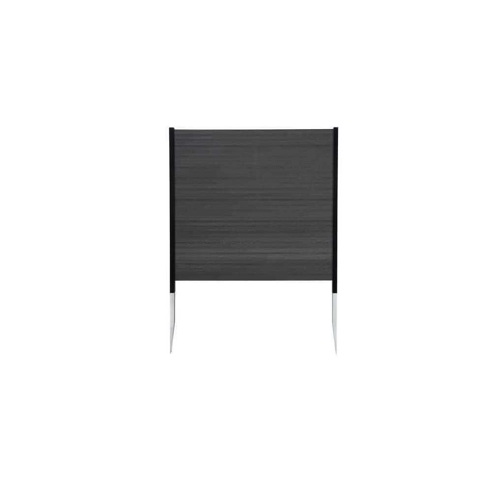 Charcoal No Dig Vinyl Privacy Screen with WoodTek Finish