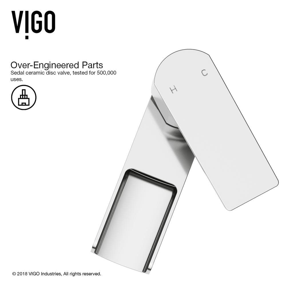 VIGO Ileana Modern Chrome Single Hole Waterfall Bathroom Faucet
