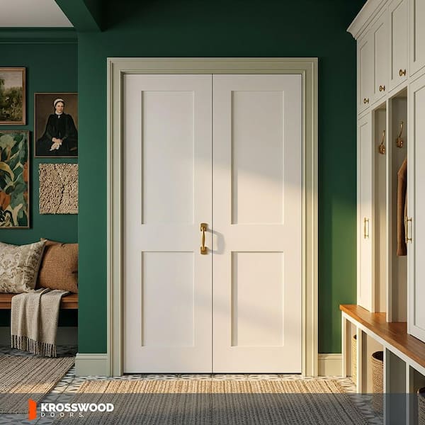 Krosswood Doors 36 in. x 80 in. Shaker 2-Panel Solid Core Primed