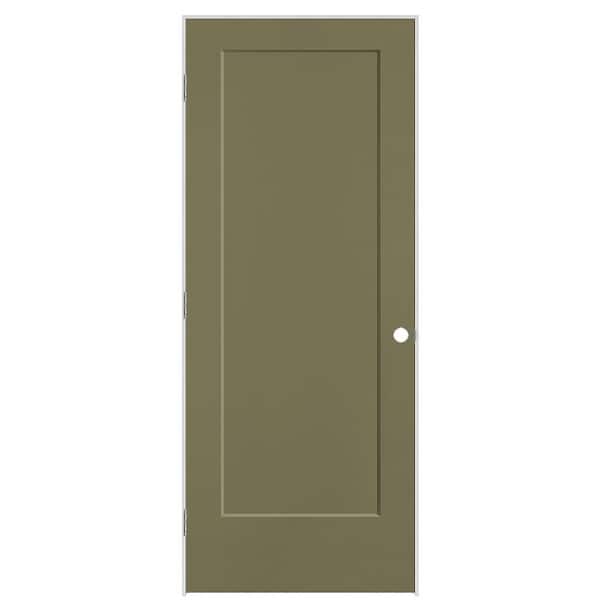Masonite 32 in. x 80 in. 1-Panel Lincoln Park Right-Hand Hollow Core Truly Olive Molded Composite Single Prehung Interior Door