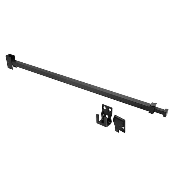 Prime-Line Aluminum Adjustable Security Bar for Sliding Doors, Adjusts from 28 in. to 48 in., Matte Black Finish (Single Pack)