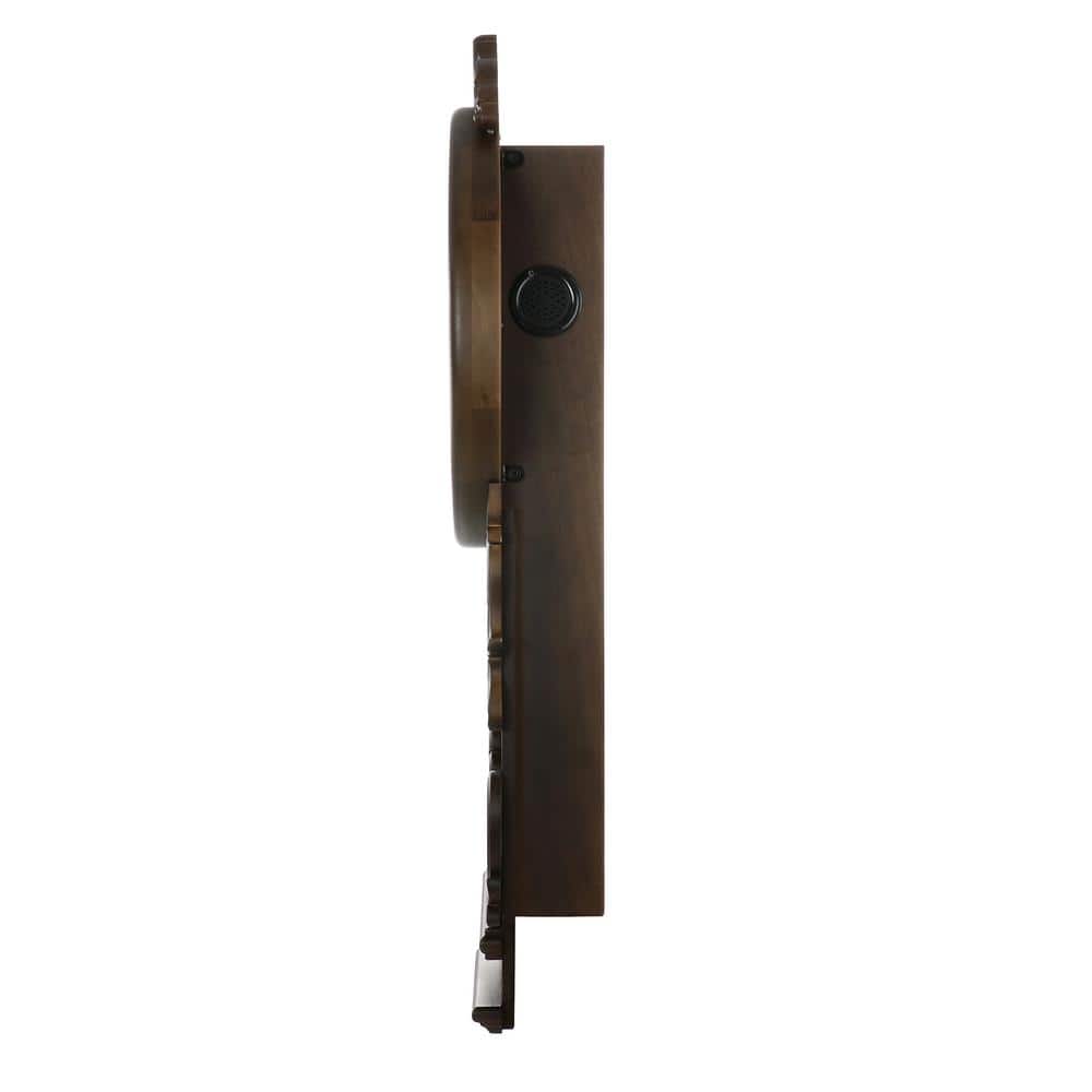 Chestnut Carved Wood Chiming Pendulum Wall Clock