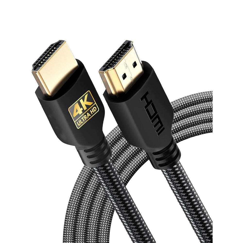 10 ft. Black 4K High Speed HDMI Cable, Braided Nylon and Gold Connectors, 4