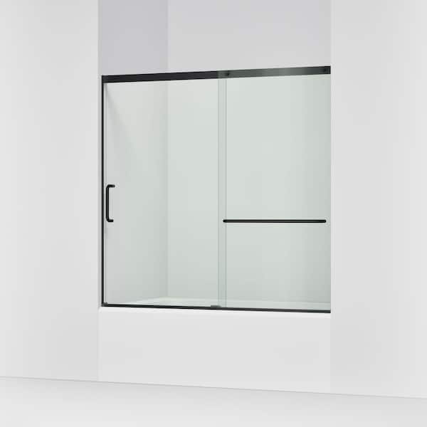 KOHLER Elate 56-60 in. W x 57 in. H Sliding Frameless Tub Door in