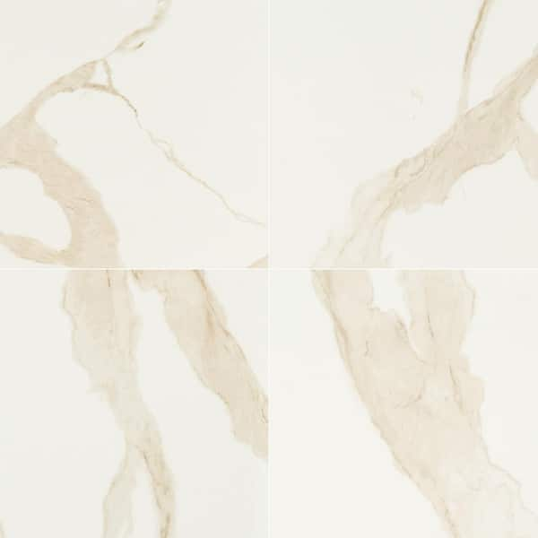 Msi Ader Calacatta 24 In. X 24 In. Polished Porcelain Marble Look Floor 