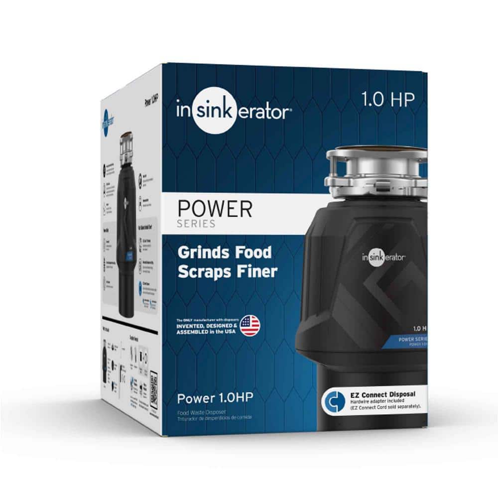 InSinkErator Power 1 HP Black and Silver Continuous Feed Garbage Disposal