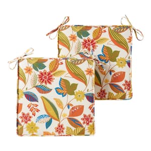 18 in. x 18 in. Esprit Floral Square Outdoor Seat Cushion (2-Pack)