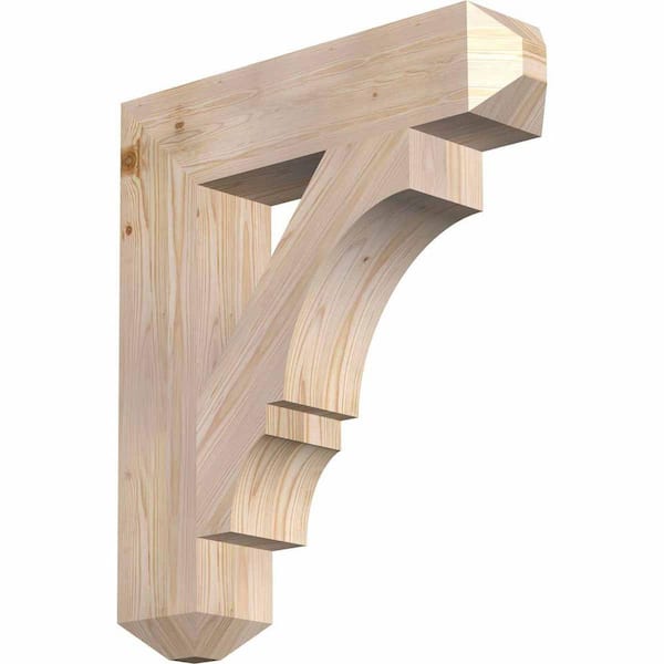 Ekena Millwork 5.5 in. x 30 in. x 26 in. Douglas Fir Balboa Craftsman Smooth Bracket
