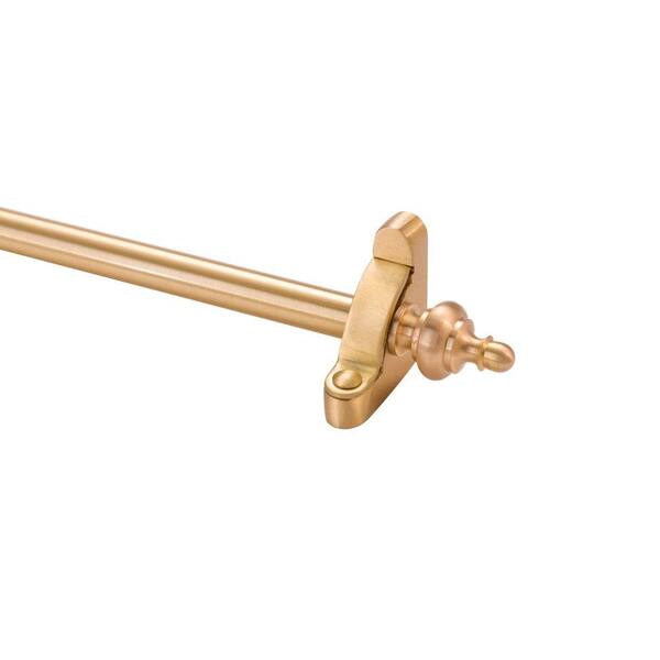 Zoroufy Heritage Collection Tubular 36 in. x 1/2 in. Brushed Brass Finish Stair Rod Set with Urn Finial