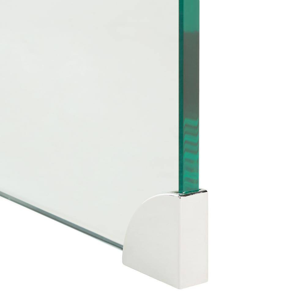 Clear Tempered Glass Minimalist Rectangular Accent Table