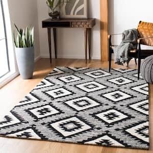Aspen Charcoal/Black Doormat 3 ft. x 5 ft. Geometric Area Rug