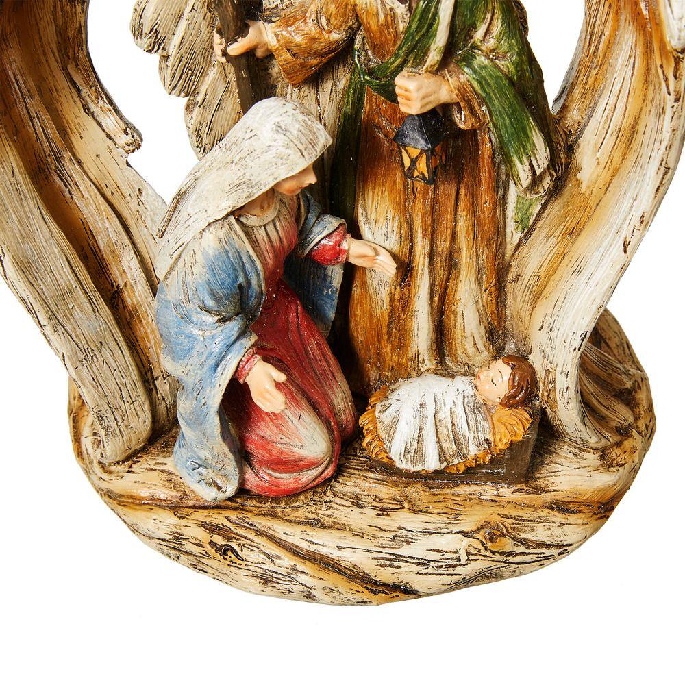 Hand-Painted Weathered Resin Nativity Scene Figurine