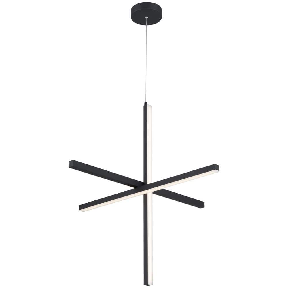 Vega 30-Watt 1-Light Black Shaded Integrated LED Pendant Light with Acrylic Shade price history on PriceWatchPro