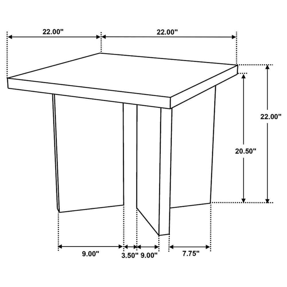 Andando Square Solid Mango Wood Rustic End Table Brown