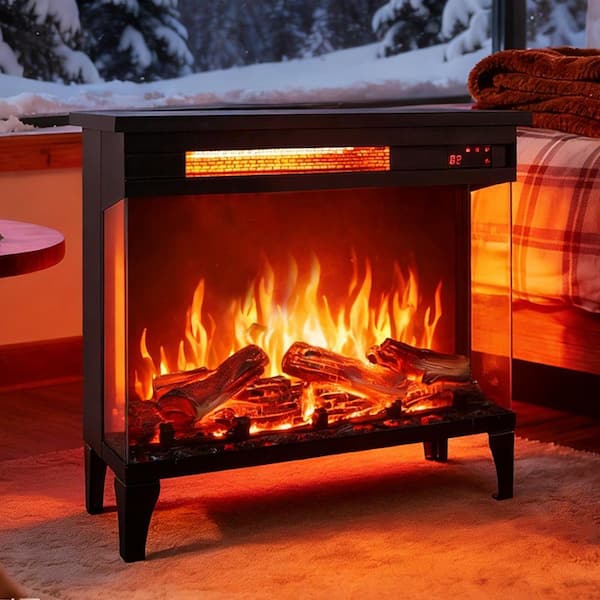 SUNRINX 24 in. Freestanding Sheet Metal with 3-Sided Glass and