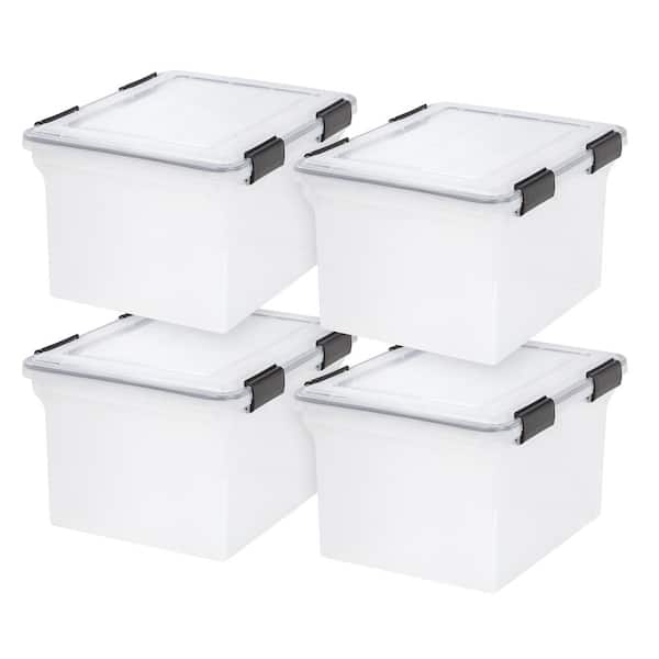 IRIS WeatherPro Letter and Legal File Box in Clear (4-Pack)