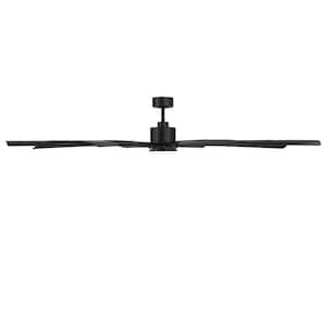 Size Matters 7 ft. Smart Indoor/Outdoor Matte Black Windmill Ceiling Fan with Remote