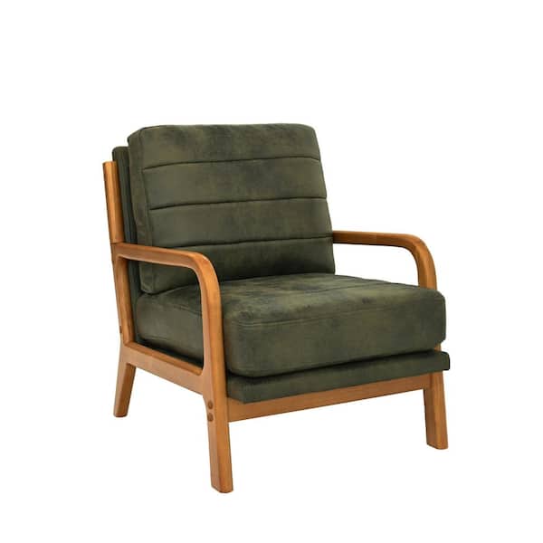 GDFSTUDIO Mid-Century Modern Olive Green Fabric Accent Arm Chair