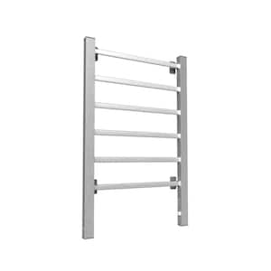 21.2 in.W x 14.2 in. D x 33.8 in. H Silver Electric Heated Towel Rack Wall Mounted Towel Warmer w 6 Stainless Steel Bars