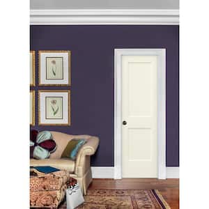 24 in. x 80 in. Monroe Vanilla Painted Right-Hand Smooth Solid Core Molded Composite MDF Single Prehung Interior Door