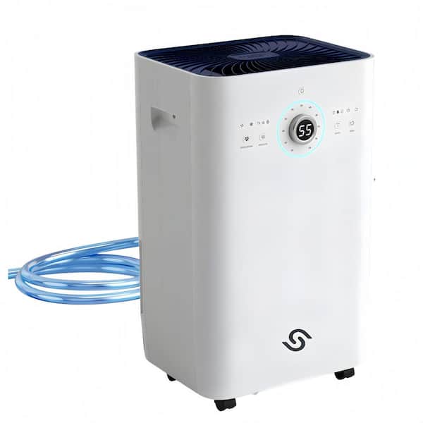 150 pt. 8,500 Sq. Ft. Quiet Commercial Dehumidifier in. White for Home, with Built-in Pump, Auto Defrost, Clothes Dry