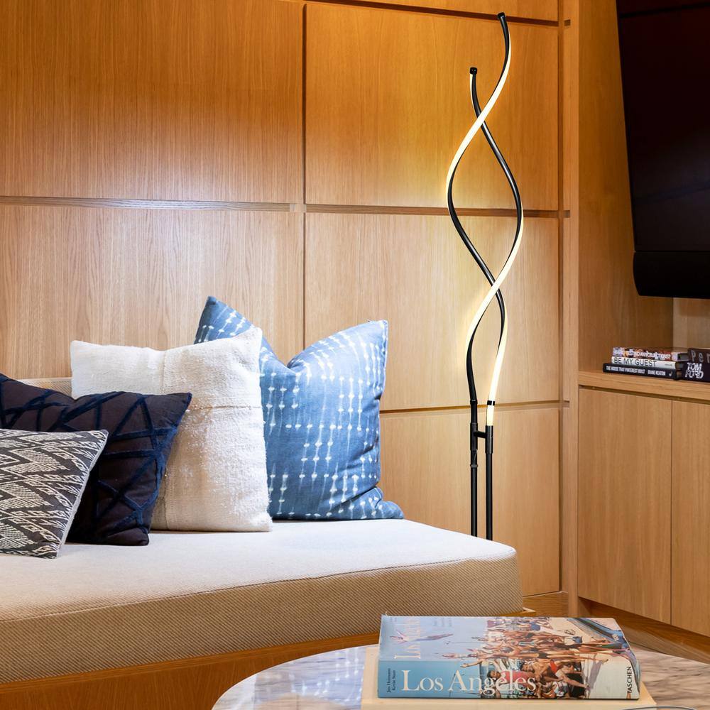 Embrace Adjustable 60" Black LED Energy-Efficient Floor Lamp