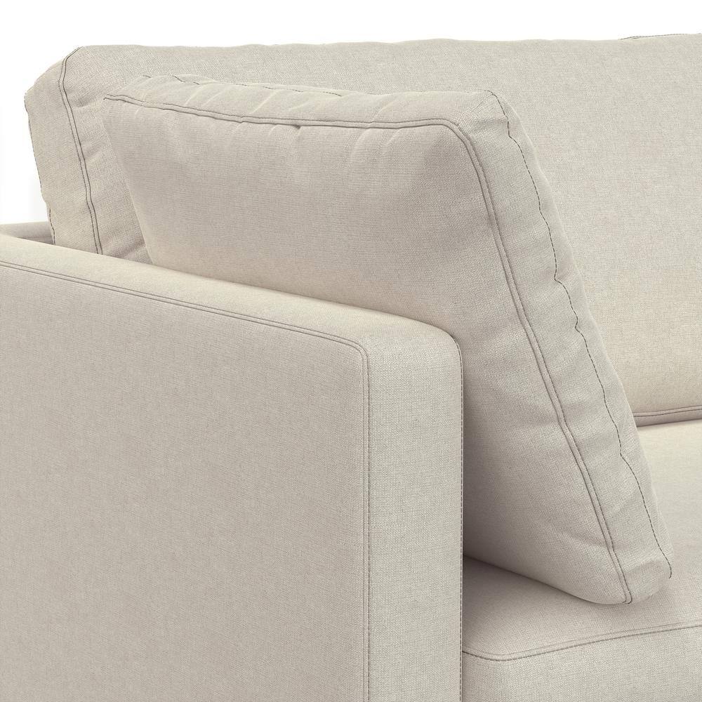 Ava 76'' Cream Upholstered Mid-Century Modern Sofa