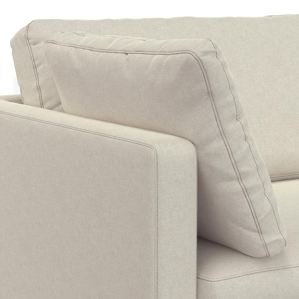 Ava 90-Inch Cream Performance Fabric Sofa with Metal Legs