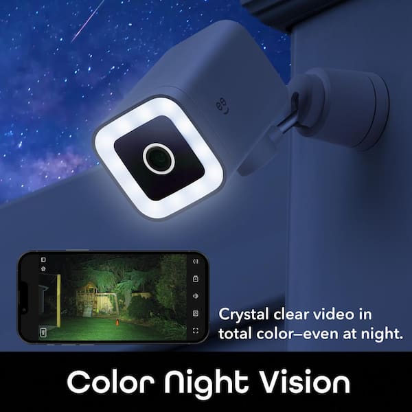 Floodlight Camera Geeni Camera Blinking Blue Light Sd Card Geeni